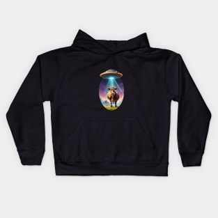 UFO Cow Abduction Kids Hoodie